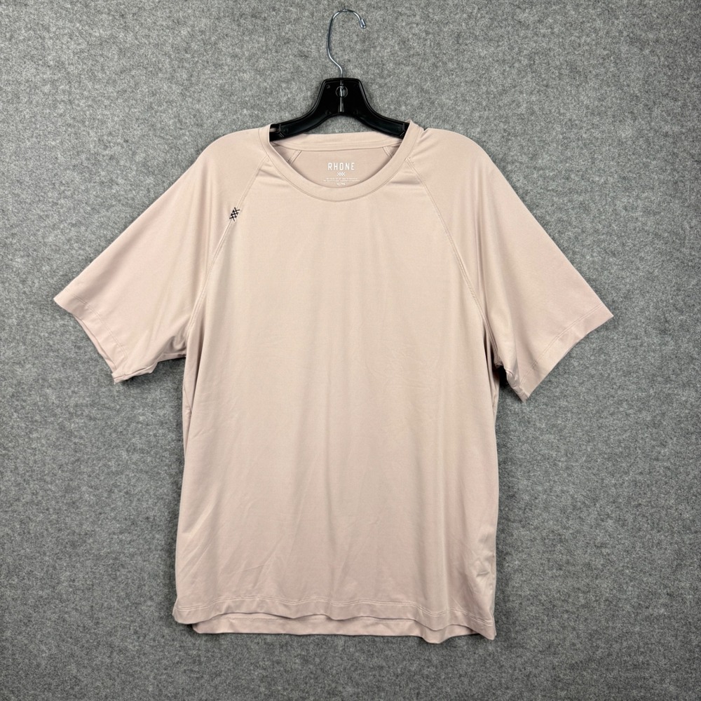 Rhone Reign Short Sleeve Training Shirt Mens XL Tan Taupe Recycled Polyester XL